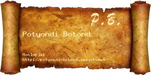 Potyondi Botond névjegykártya